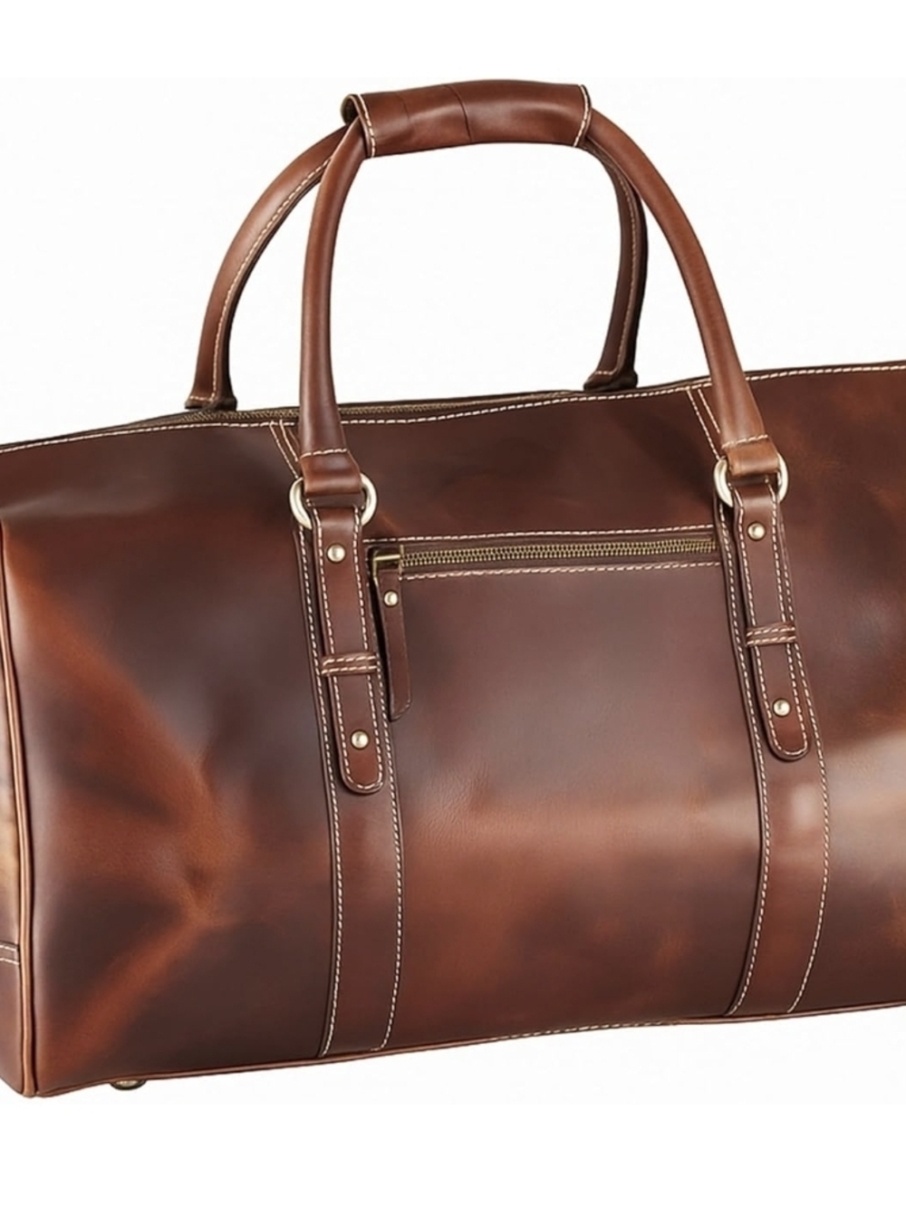 Premium Full-Grain Leather Duffle Bag for Men & Women.